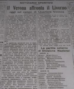 1931: IL ”VERONA” SBARAGLIA IL “LIVORNO” PER 6-1