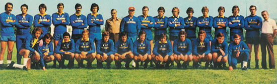 La formazione del Verona stagione 1975/76, finalista di Coppa Italia