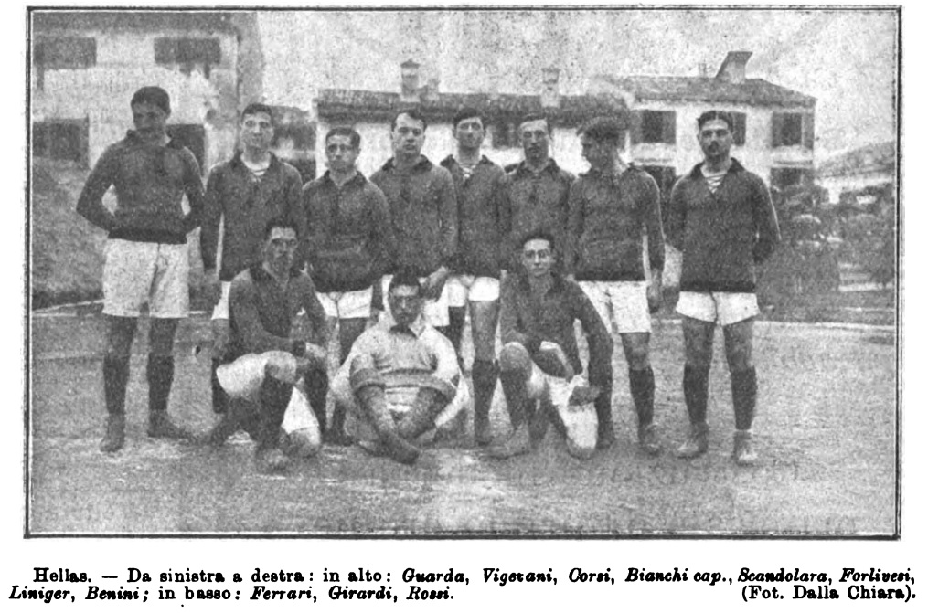 L'Hellas nella prima trasferta contro la Juventus il 10 maggio 1914 da La Stampa Illustrata