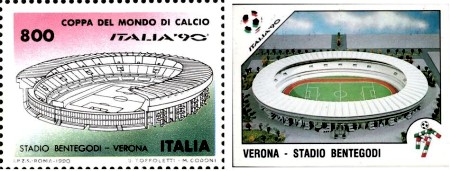 Francobollo e Figurina per Italia 90