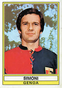 Gigi Simoni con la maglia del Genoa nel 1973-74
