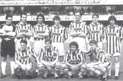 La formazione del Verona che scese in campo al Bentegodi il 26 aprile
  1992 contro la Fiorentina