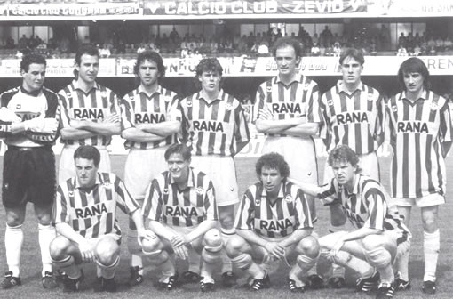 La formazione del Verona che scese in campo al Bentegodi il 26 aprile
  1992 contro la Fiorentina