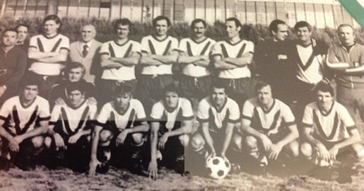 La formazione del Verona Gialloblu 70 che vinse il campionato ex calciatori nel 1978